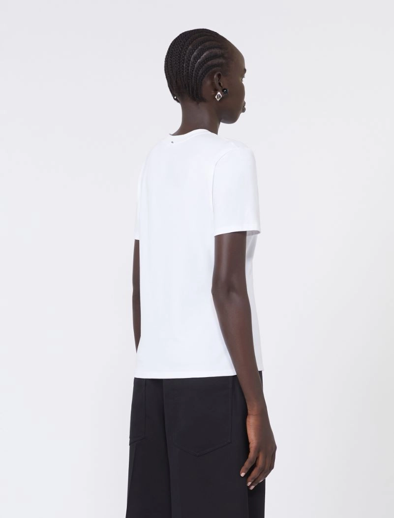 Cotton T-shirt - WHITE - Sportmax - 3