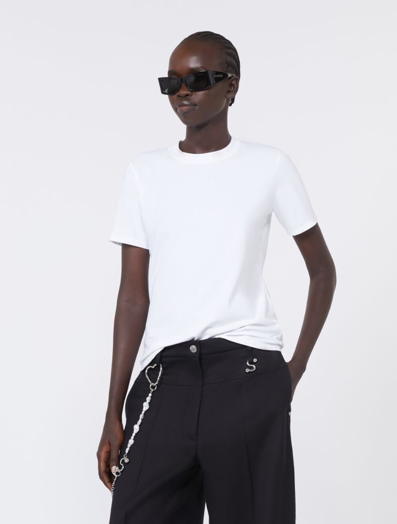 Cotton T-shirt - WHITE - Sportmax - 4