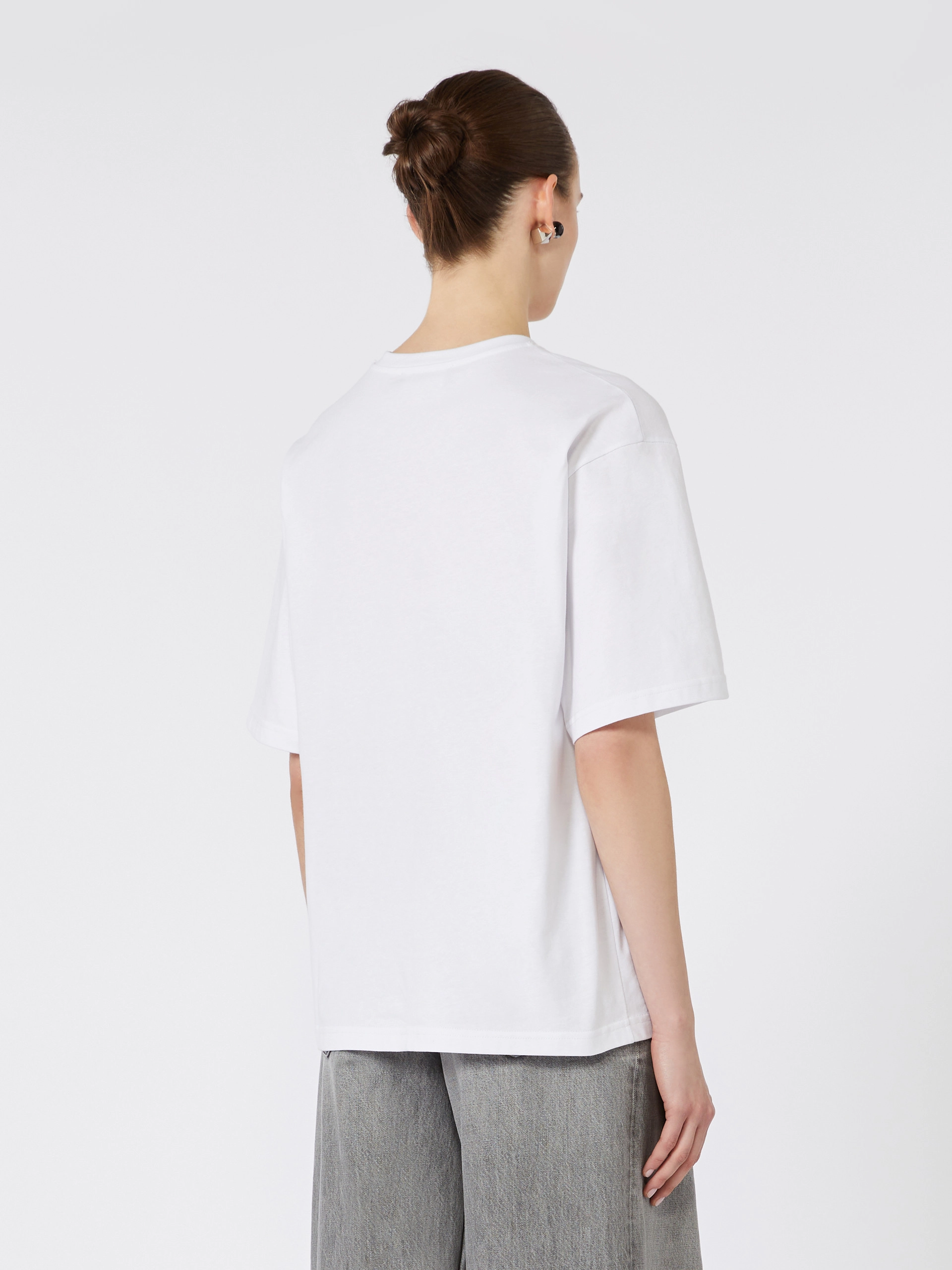 Printed cotton T-shirt - OPTICAL WHITE - Sportmax - 3