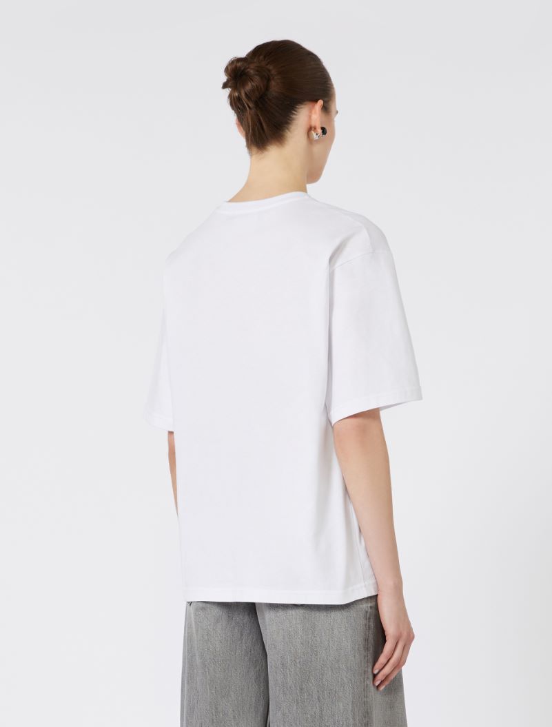 T-shirt in cotone con stampa - BIANCO OTTICO - Sportmax - 3