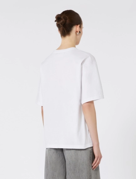 Printed cotton T-shirt - OPTICAL WHITE - Sportmax - 3