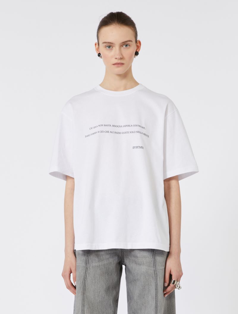 T-shirt in cotone con stampa - BIANCO OTTICO - Sportmax - 4