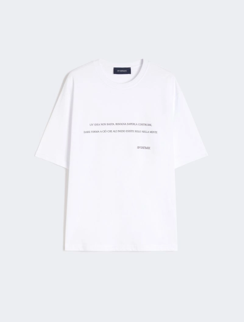 Printed cotton T-shirt - OPTICAL WHITE - Sportmax - 6