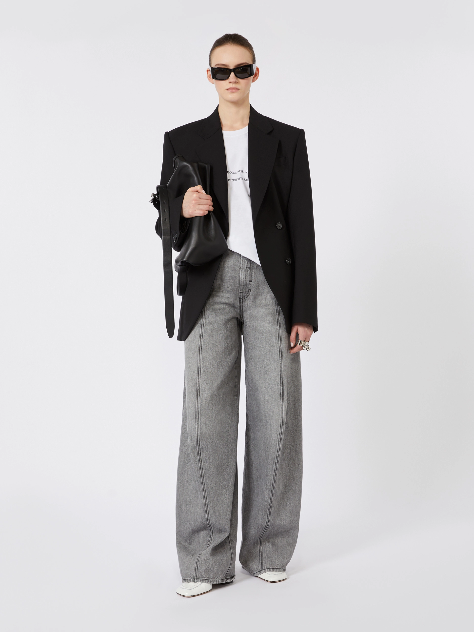 Printed cotton T-shirt - OPTICAL WHITE - Sportmax