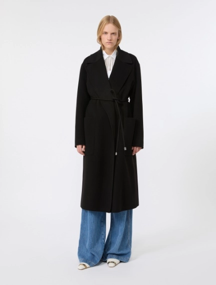 Oversized double wool coat - BLACK - Sportmax - 2