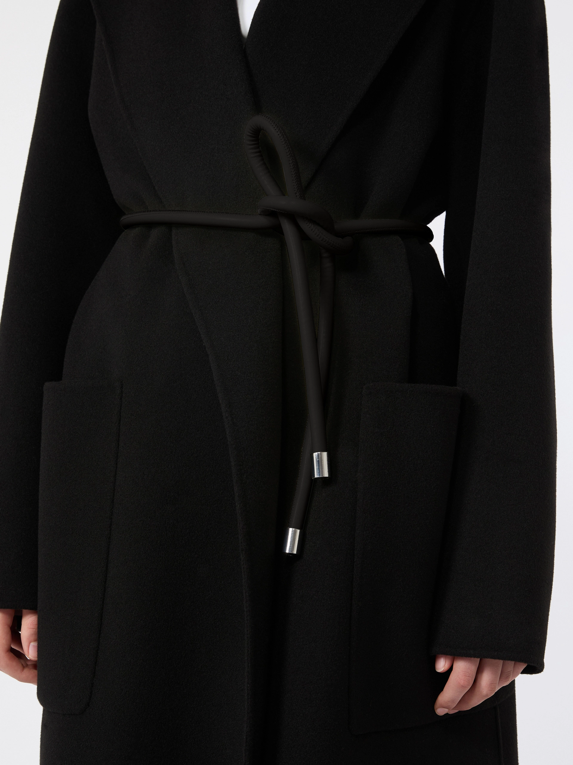 Oversized double wool coat - BLACK - Sportmax - 4