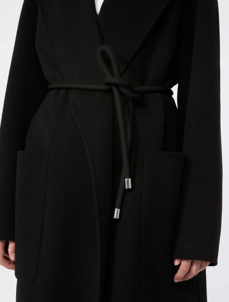 Oversized double wool coat - BLACK - Sportmax - 4