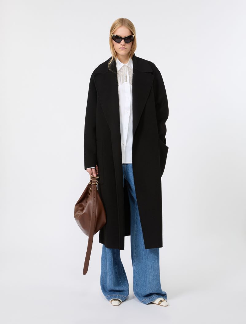 Oversized double wool coat, black | Sportmax