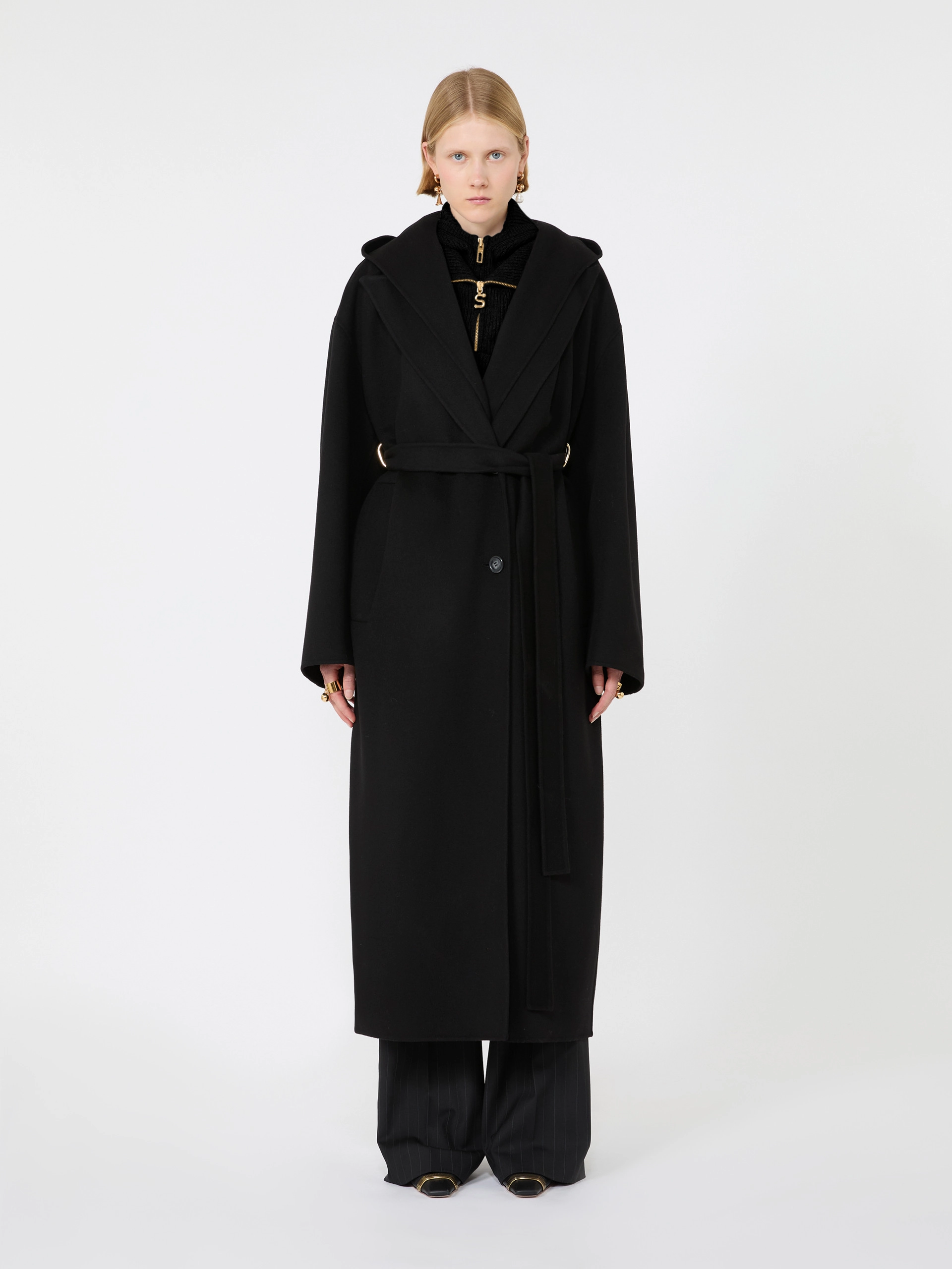 Oversized pure wool coat - BLACK - Sportmax - 2