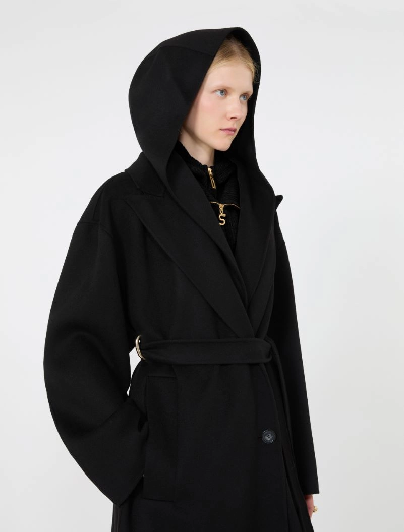 Oversized pure wool coat - BLACK - Sportmax - 4