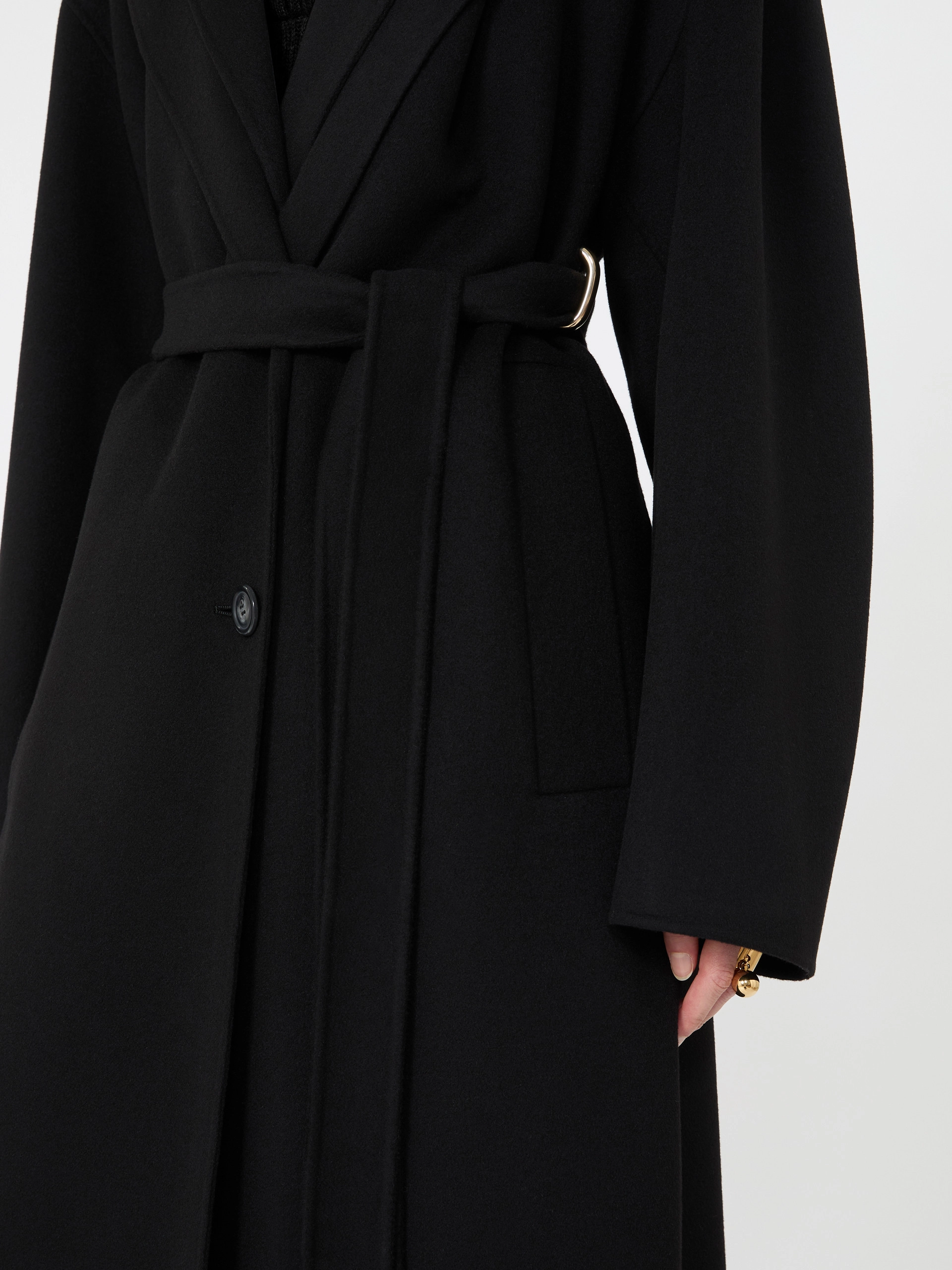 Oversized pure wool coat - BLACK - Sportmax - 5