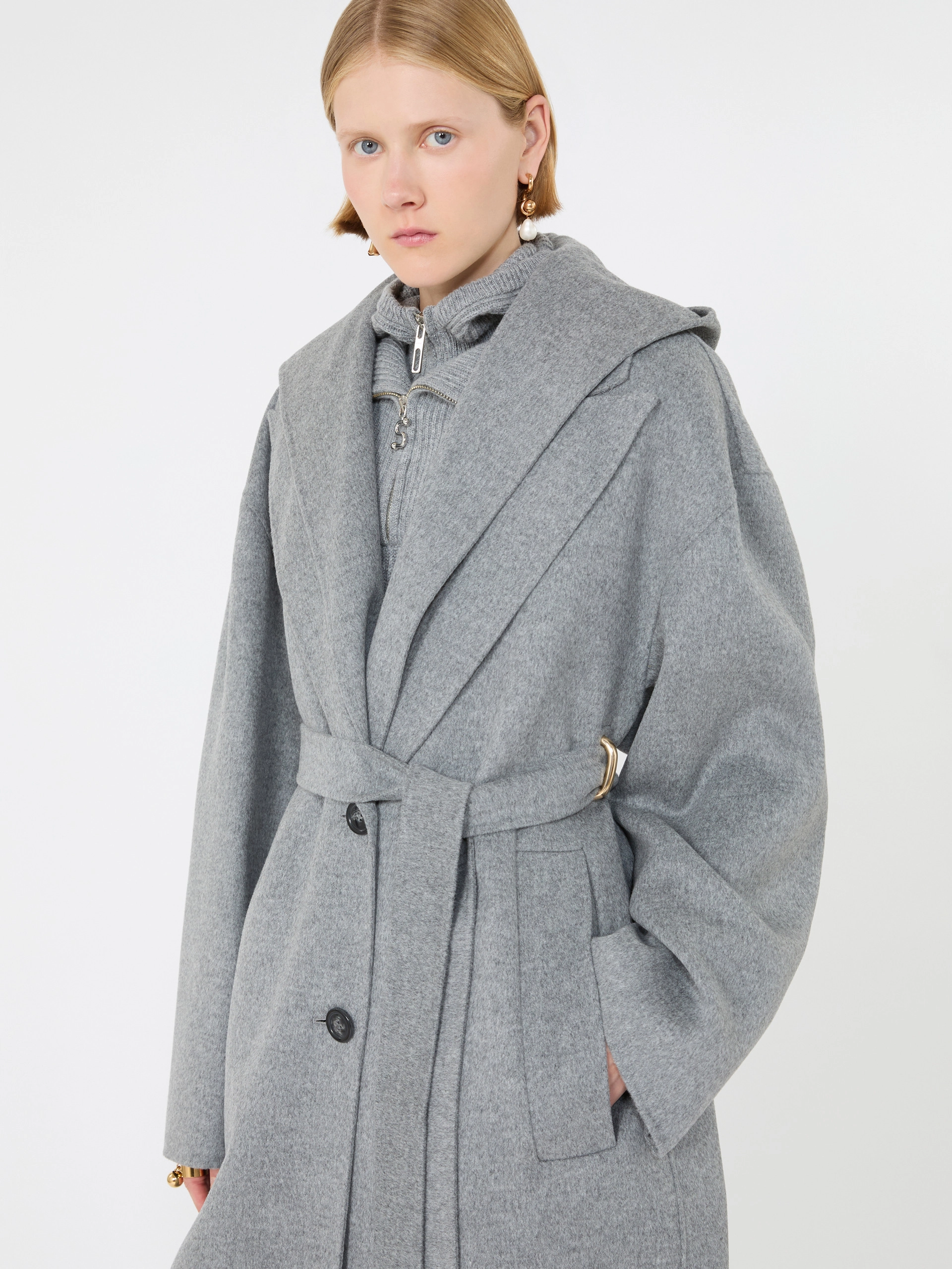 Oversized pure wool coat - MEDIUM GREY - Sportmax - 4