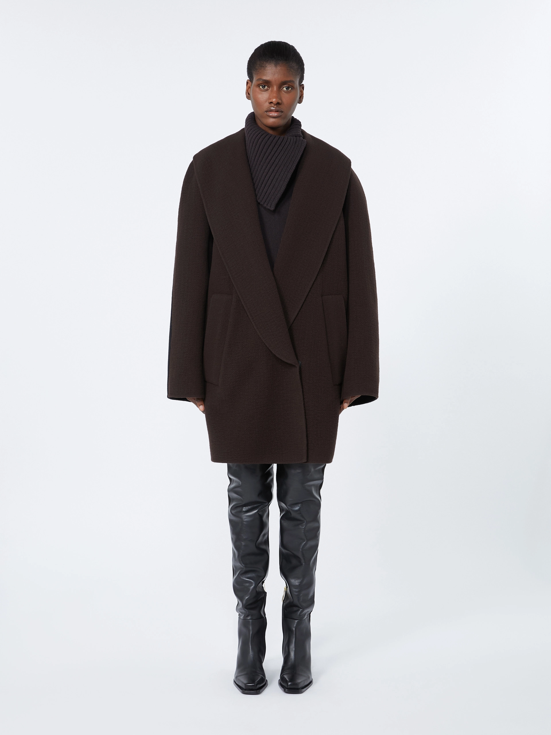Wool and cashmere heavy jacket - COFFEE - Sportmax - 2