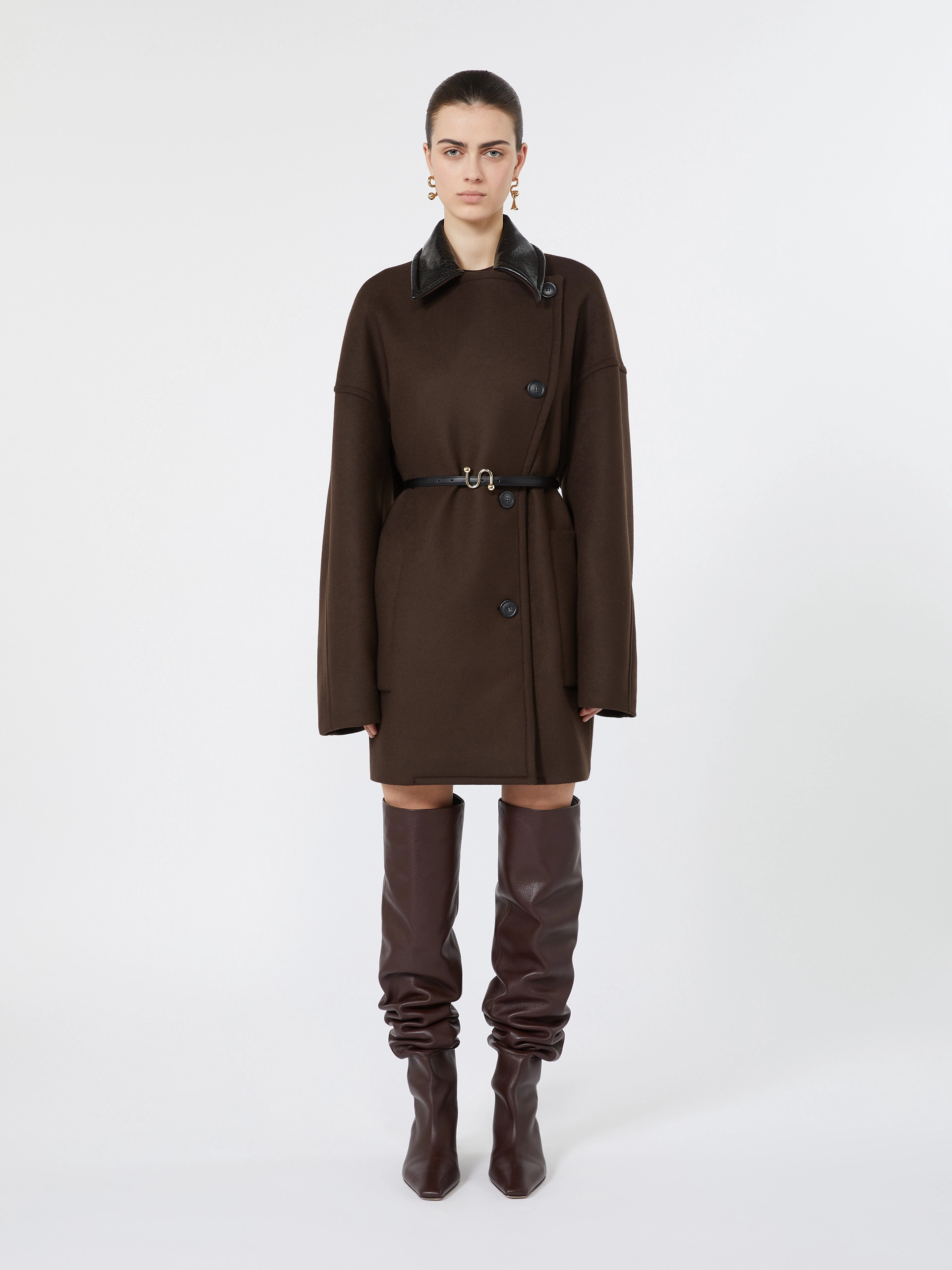 Wool cloth jacket - CHOCOLATE - Sportmax - 2