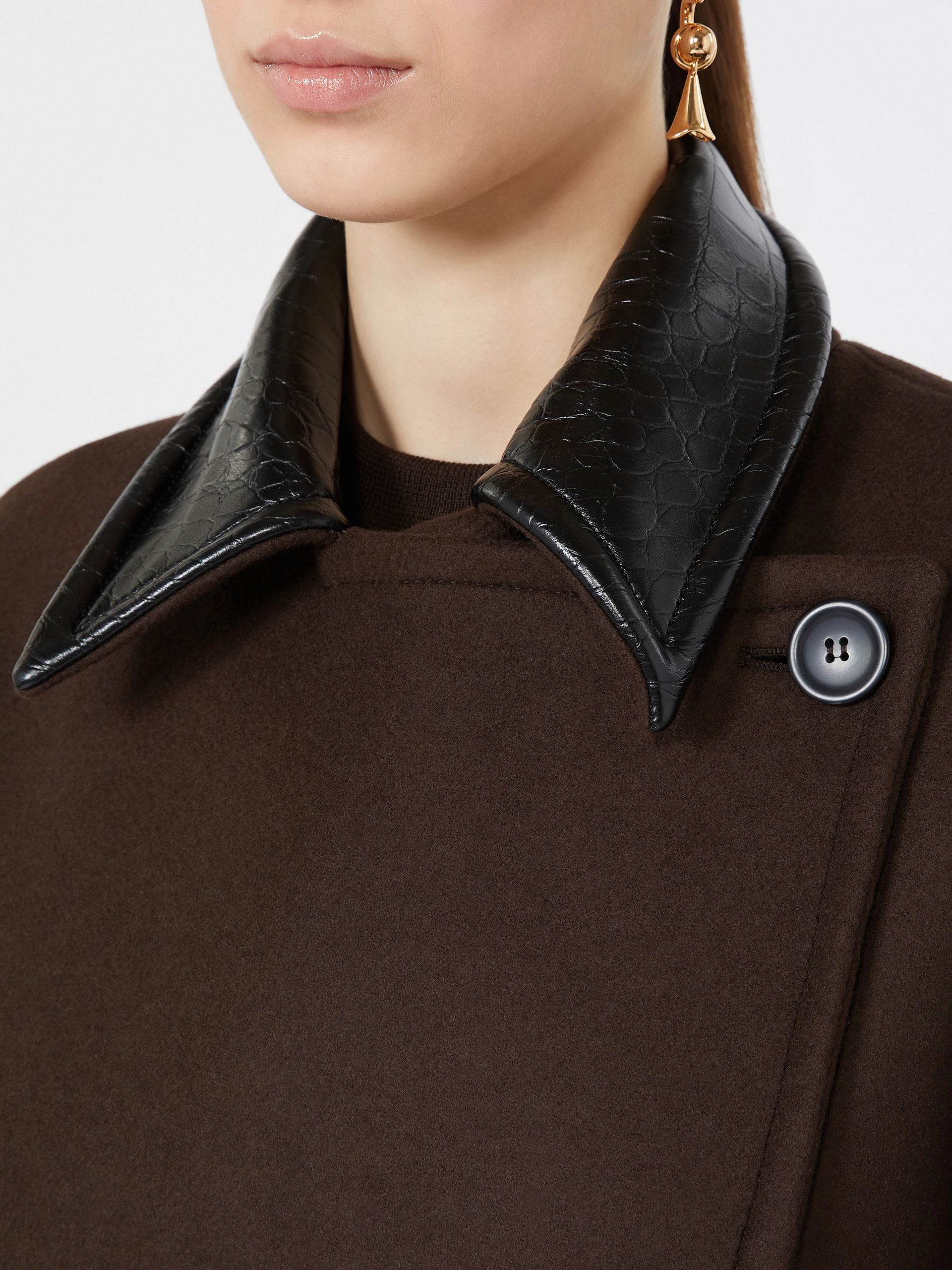 Wool cloth jacket - CHOCOLATE - Sportmax - 4