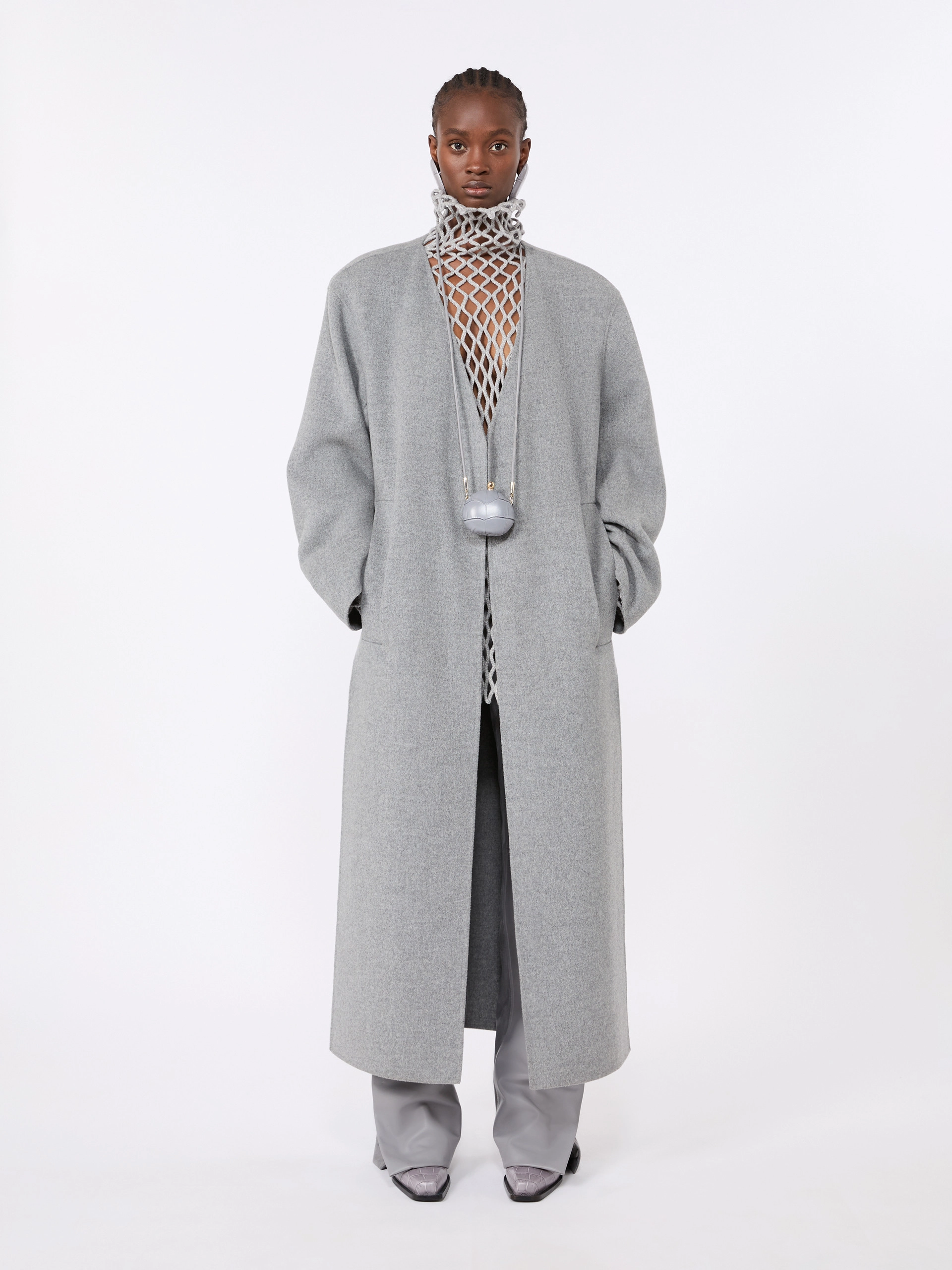 Long pure wool coat - MEDIUM GREY - Sportmax