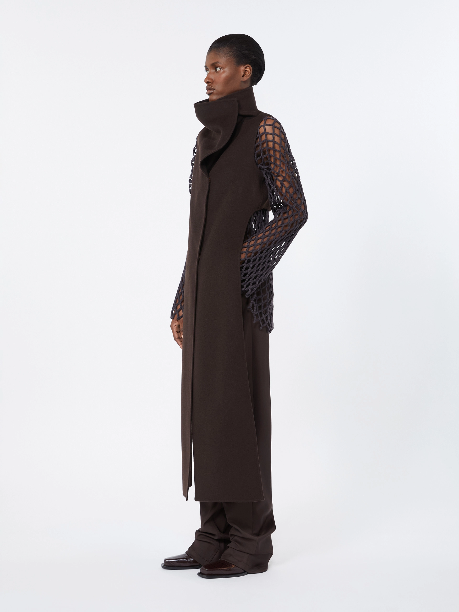 Long pure wool coat - COFFEE - Sportmax - 5