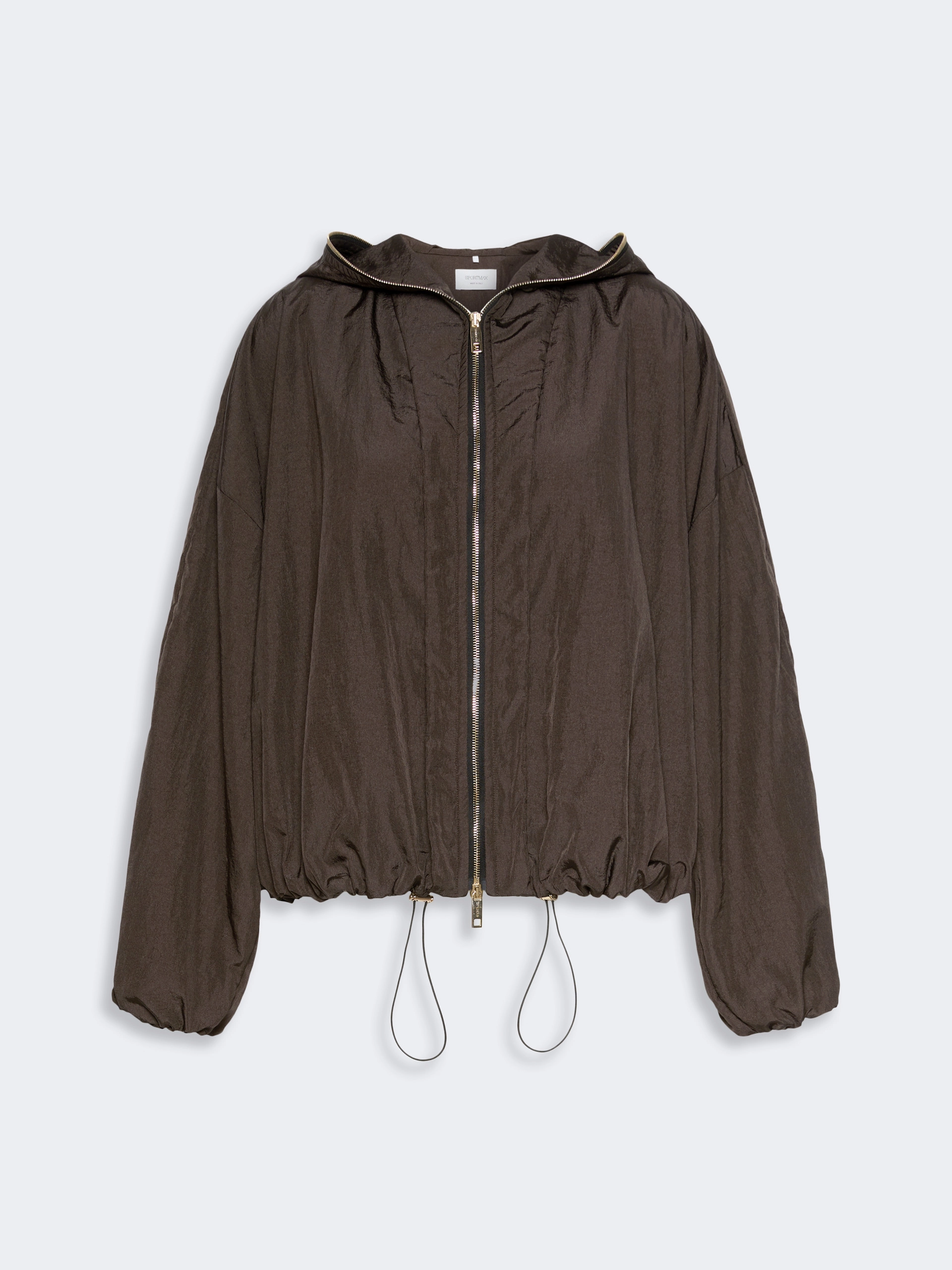 Short crinkled fabric raincoat - DARK BROWN - Sportmax - 6