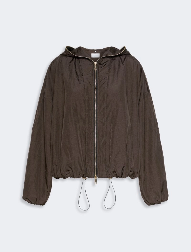 Short crinkled fabric raincoat - DARK BROWN - Sportmax - 7