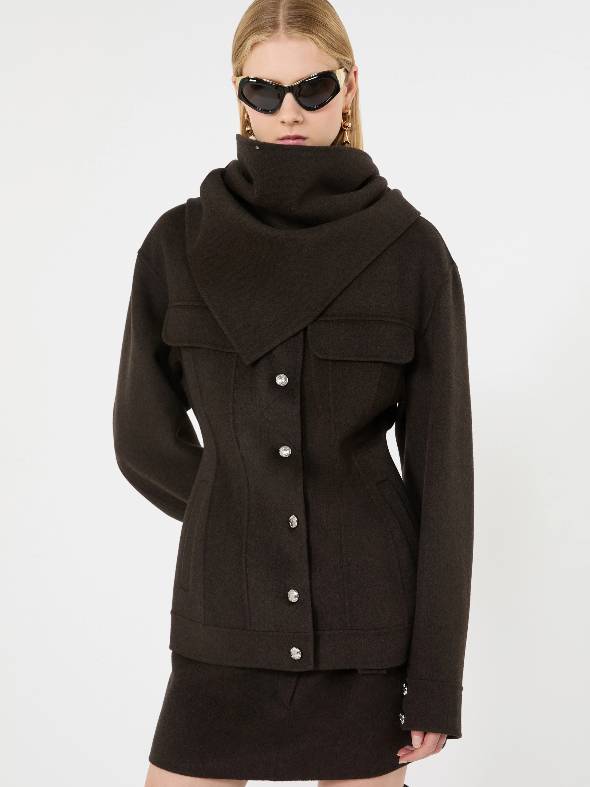 Pure wool jacket - CHOCOLATE - Sportmax - 4