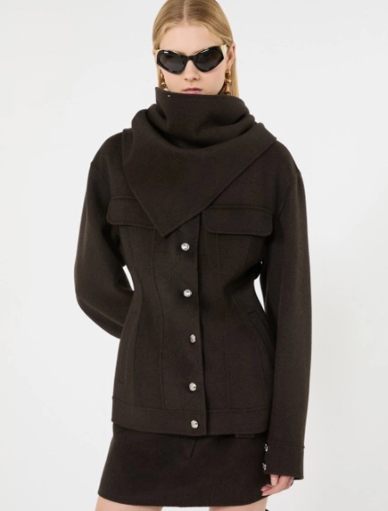 Pure wool jacket - CHOCOLATE - Sportmax - 4