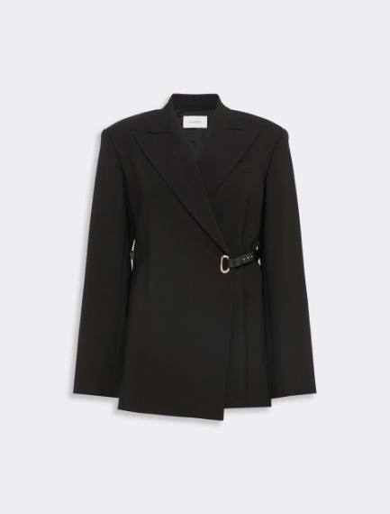 Tailored viscose blazer with leather belt detail - BLACK - Sportmax - 6
