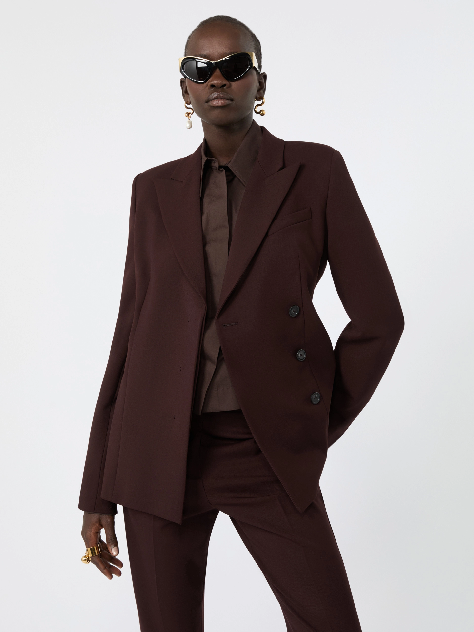 Stretch wool tailored jacket - PLUM - Sportmax - 4
