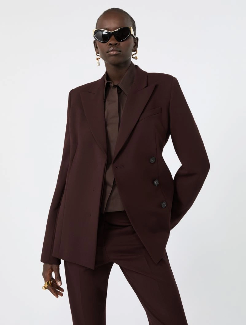 Stretch wool tailored jacket - PLUM - Sportmax - 4