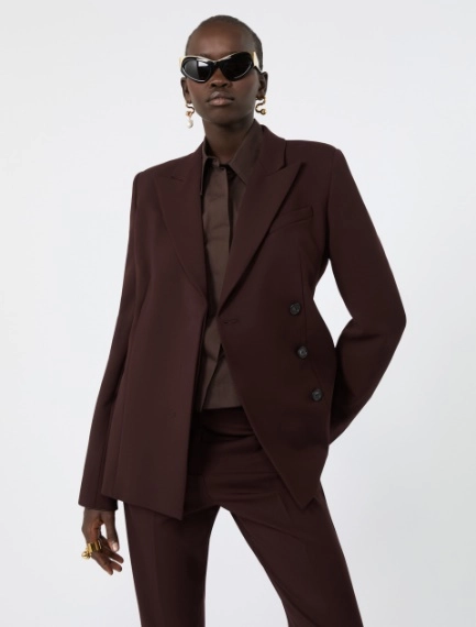 Stretch wool tailored jacket - PLUM - Sportmax - 4