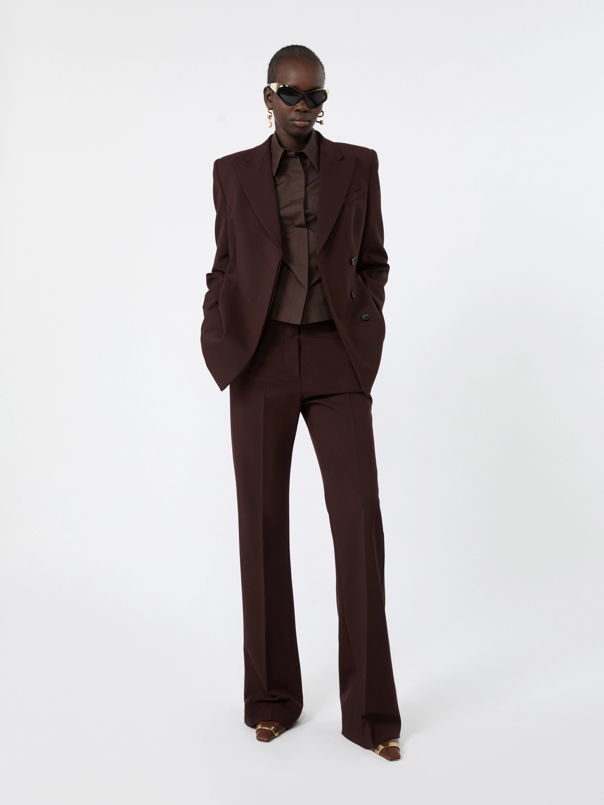 Stretch wool tailored jacket - PLUM - Sportmax