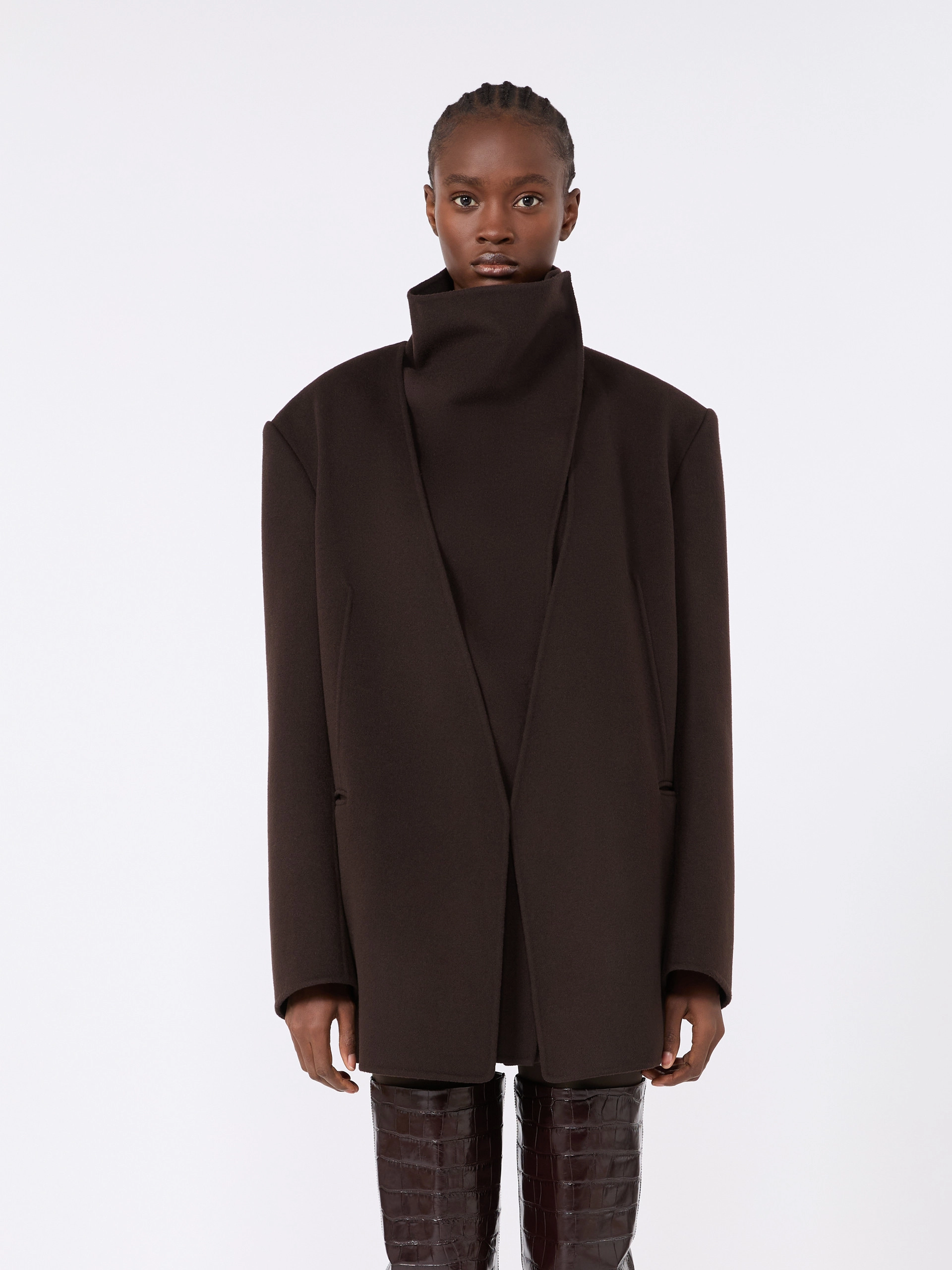 Straight pure wool jacket - COFFEE - Sportmax - 2