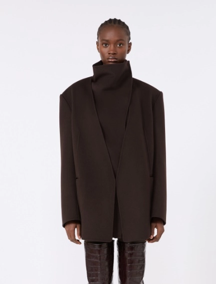 Straight pure wool jacket - COFFEE - Sportmax - 2