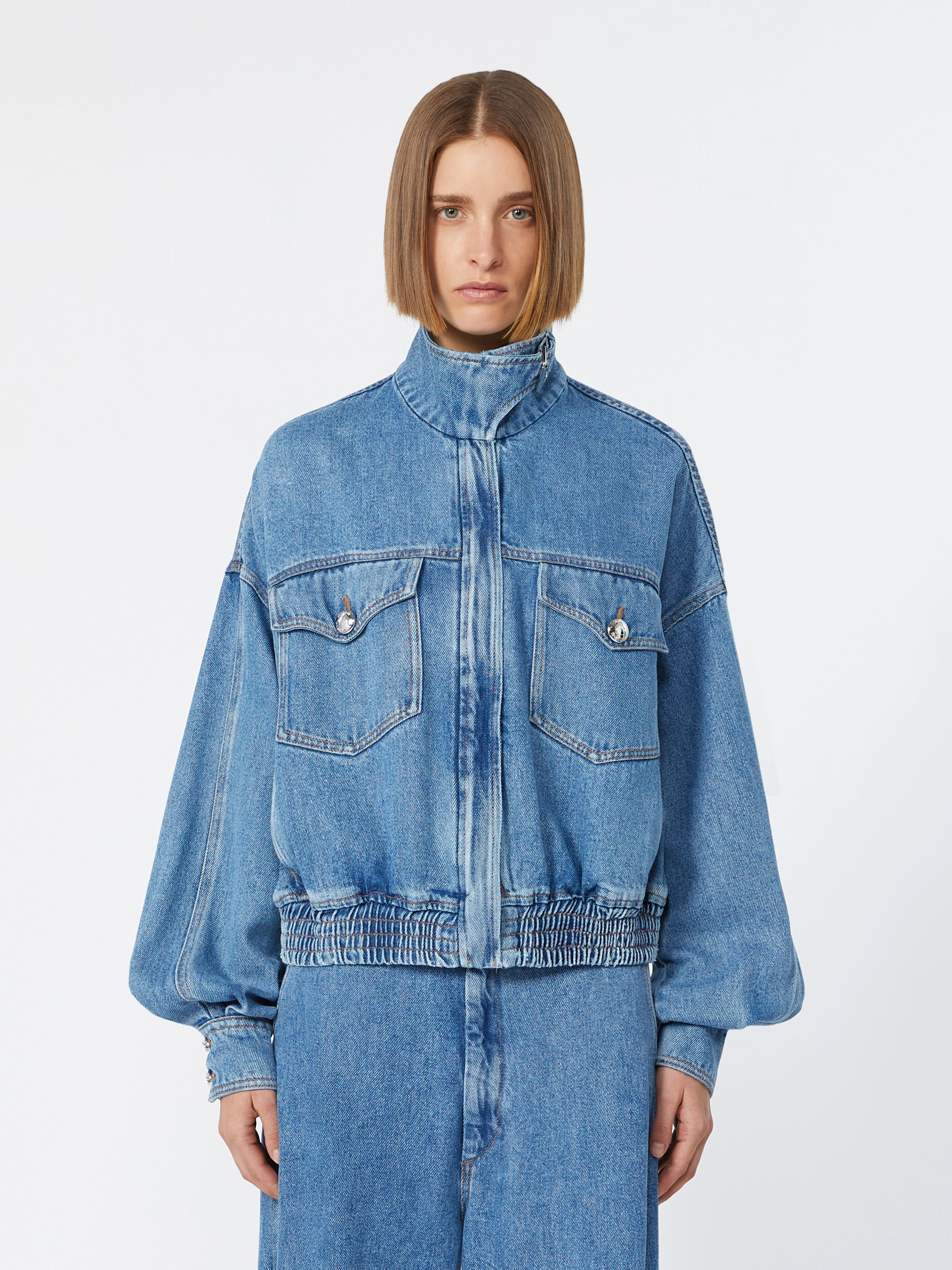 Oversize-Bomberjacke aus Denim in Indigoblau - NACHTBLAU - Sportmax - 2