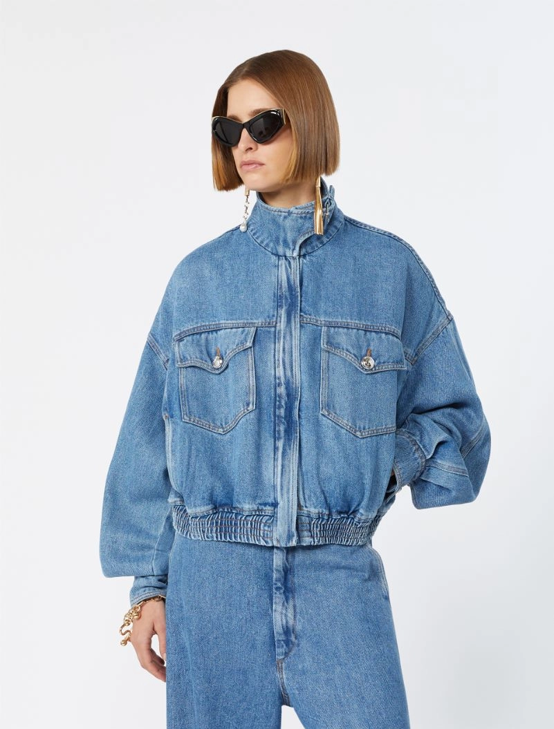 Oversize-Bomberjacke aus Denim in Indigoblau - NACHTBLAU - Sportmax - 4