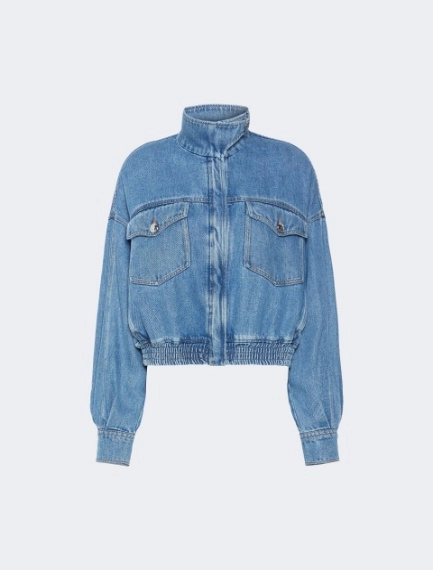 Oversize-Bomberjacke aus Denim in Indigoblau - Sportmax