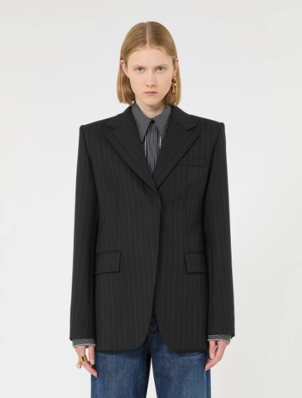 Stretch wool-blend blazer - BLACK - Sportmax - 2