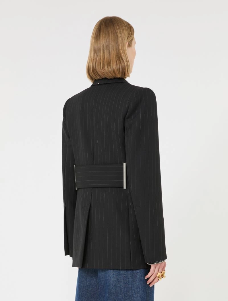 Stretch wool-blend blazer - BLACK - Sportmax - 3