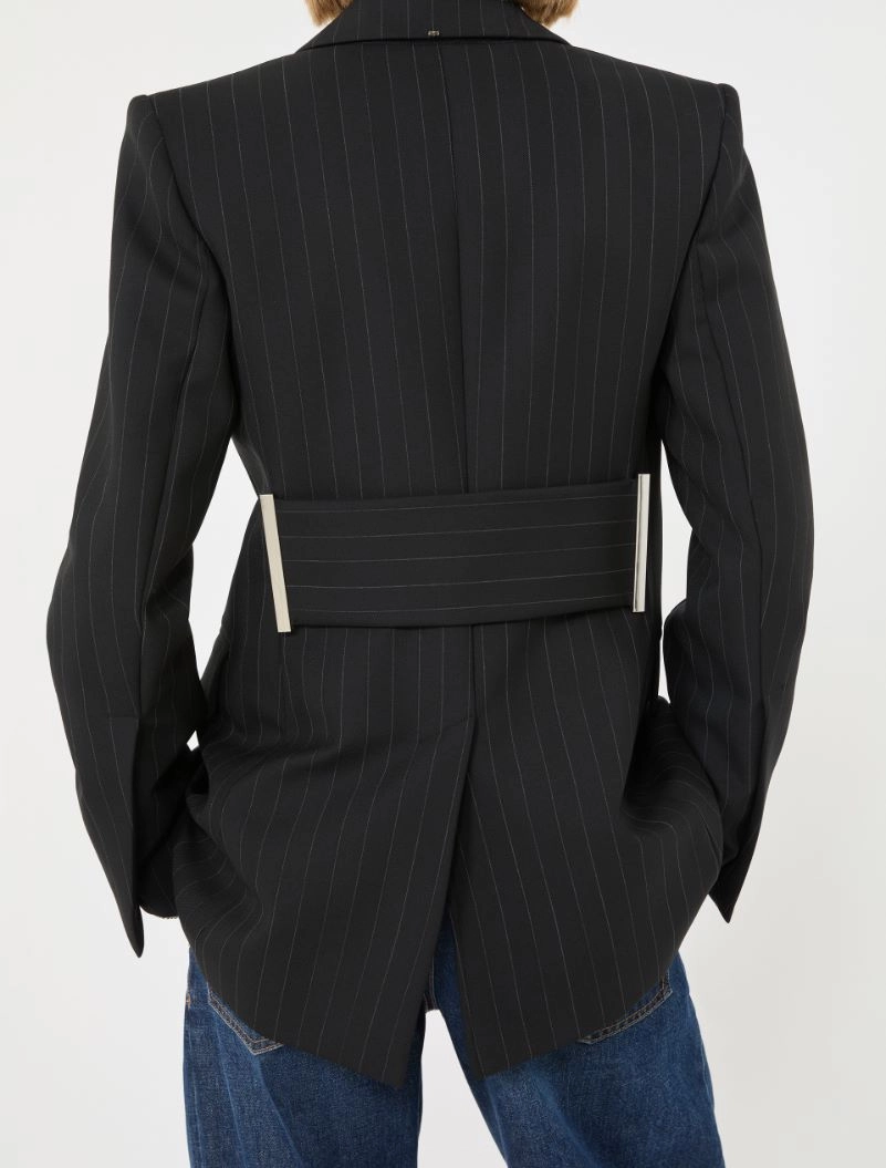 Stretch wool-blend blazer - BLACK - Sportmax - 5