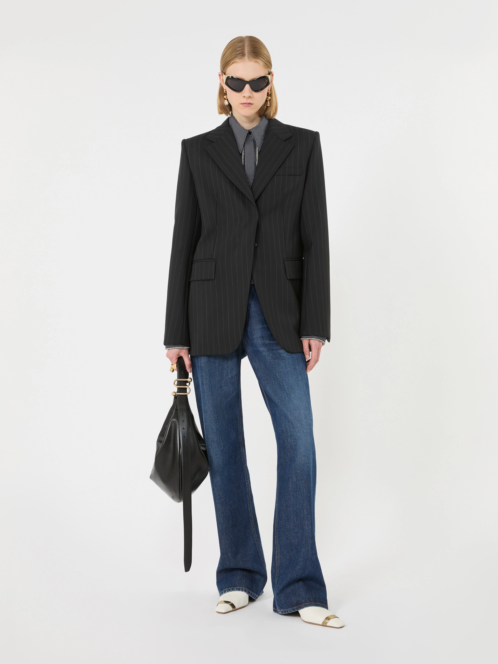 Stretch wool-blend blazer - BLACK - Sportmax