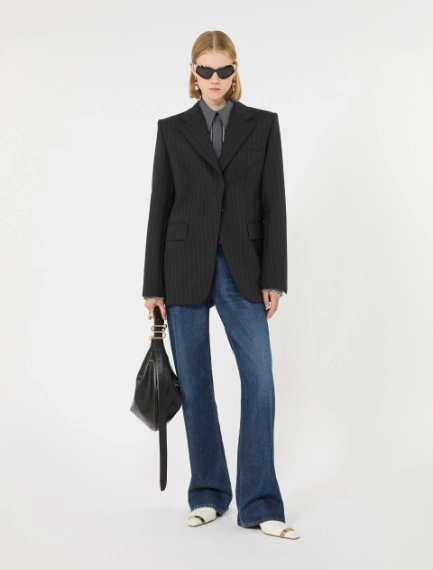 Stretch wool-blend blazer - BLACK - Sportmax - 1