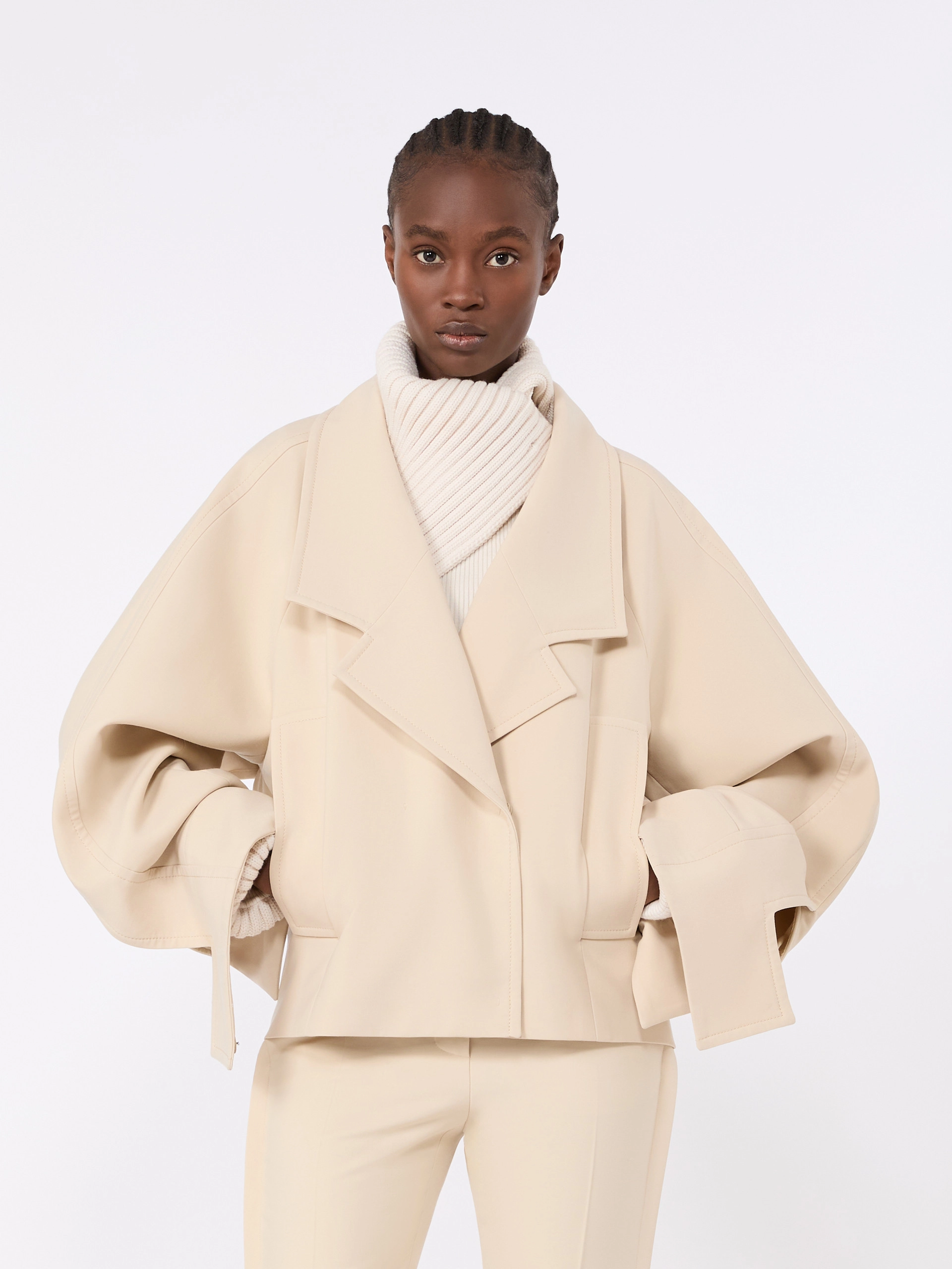 Technical wool pea coat - IVORY - Sportmax - 4