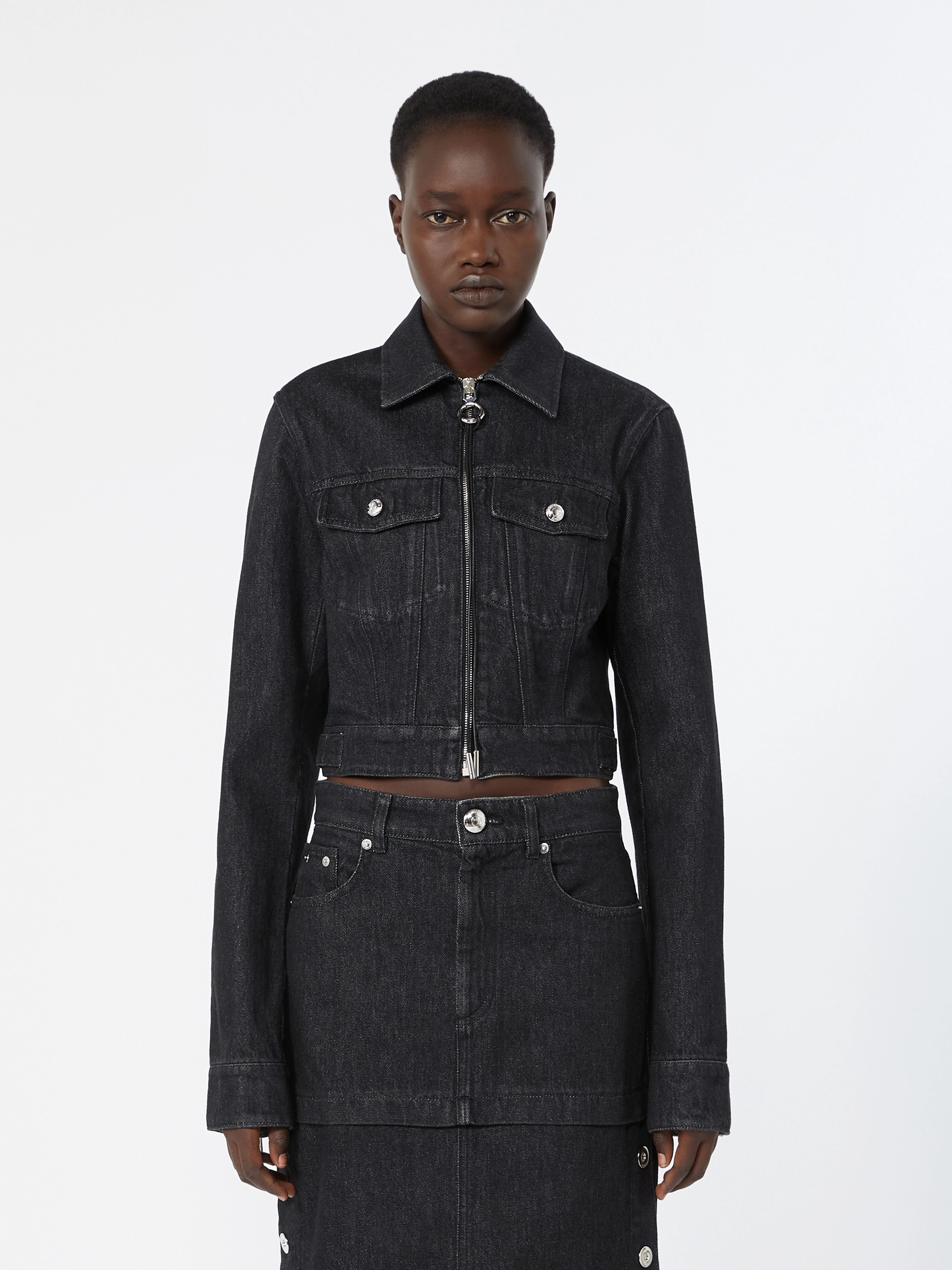Giubbino sfiancato in denim - NERO - Sportmax - 2