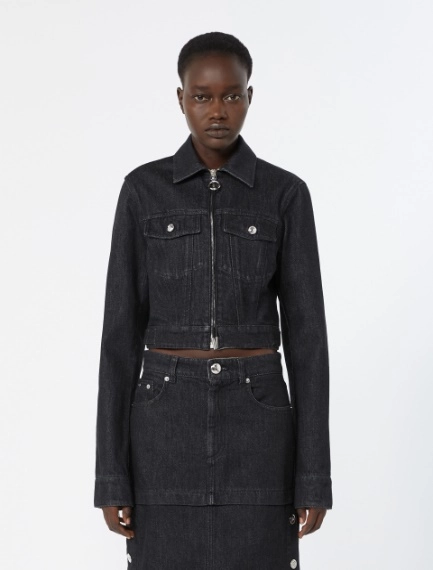 Giubbino sfiancato in denim - NERO - Sportmax - 2