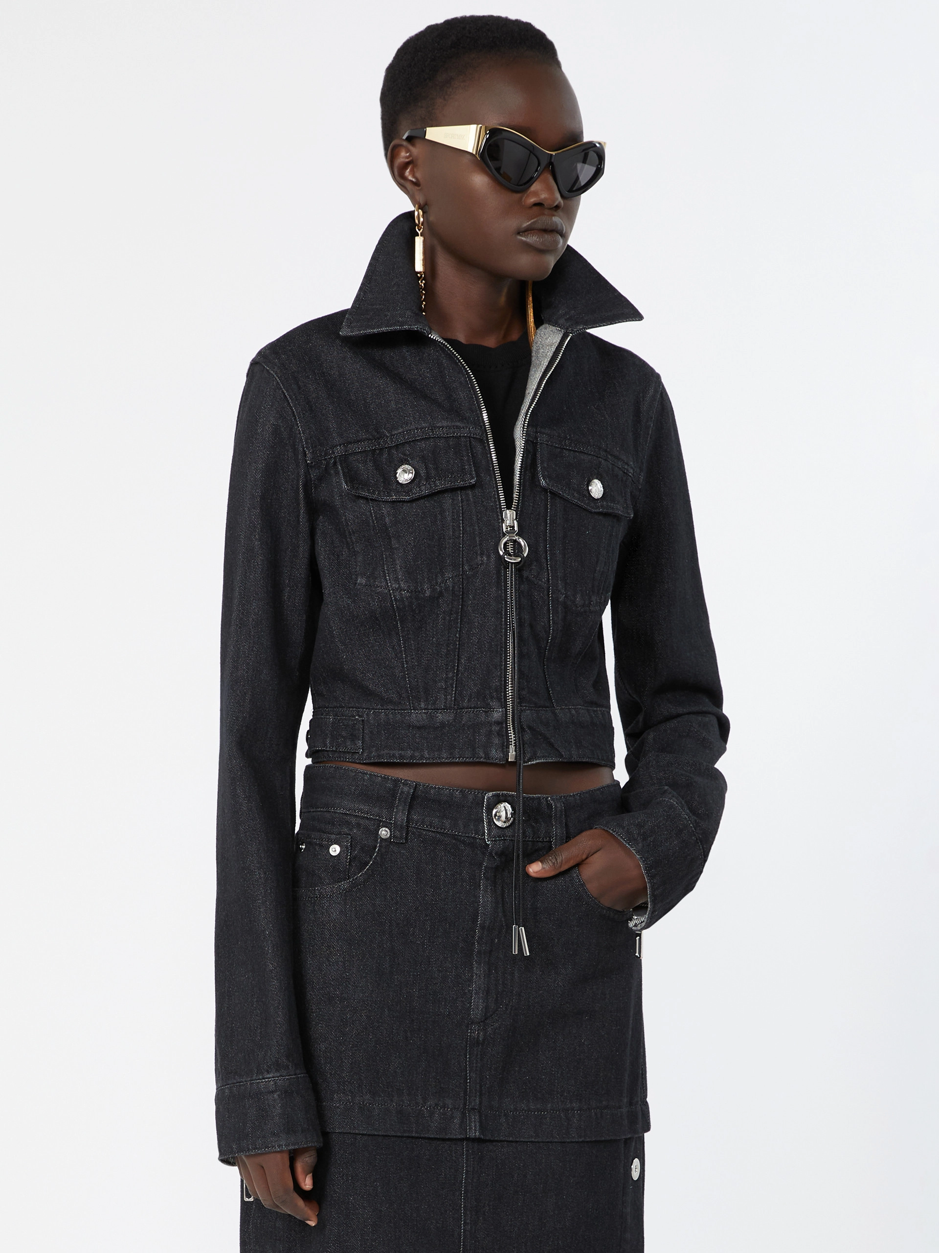 Giubbino sfiancato in denim - NERO - Sportmax - 4