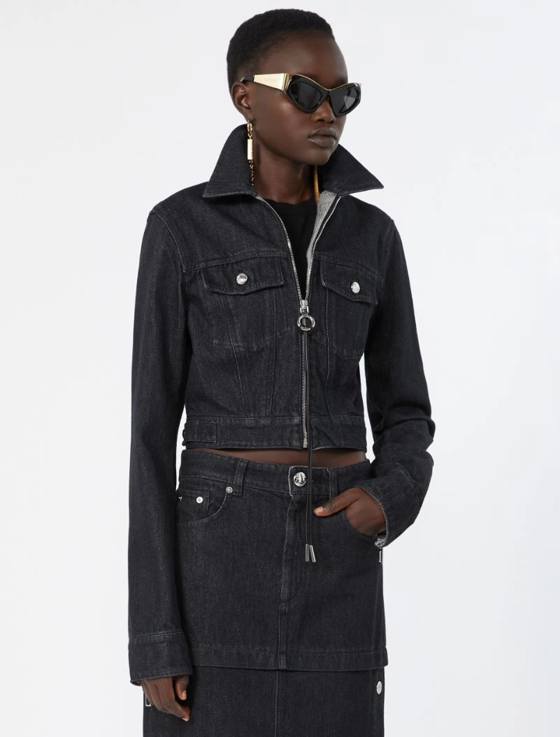 Giubbino sfiancato in denim - NERO - Sportmax - 4