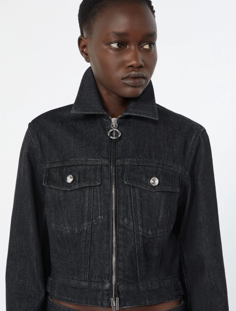 Giubbino sfiancato in denim - NERO - Sportmax - 5