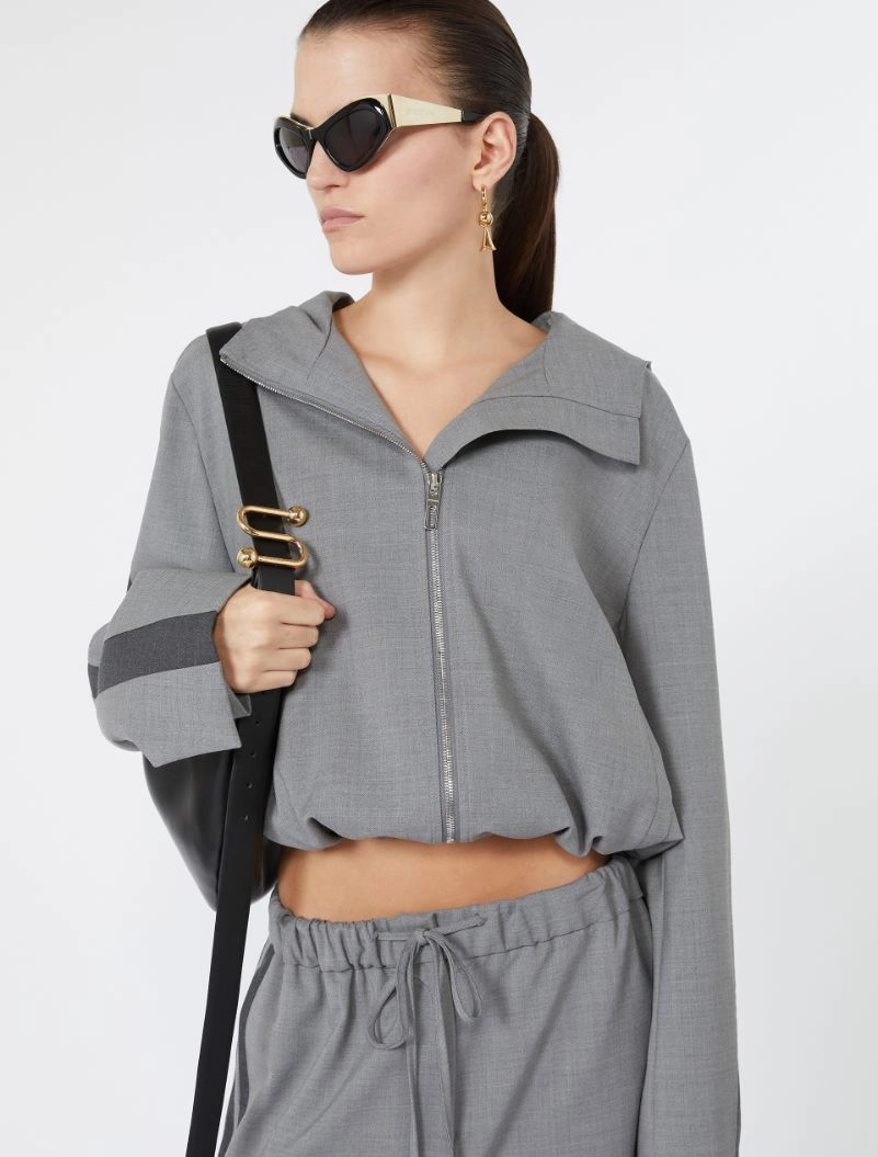 Pure wool bomber jacket - MEDIUM GREY - Sportmax - 4