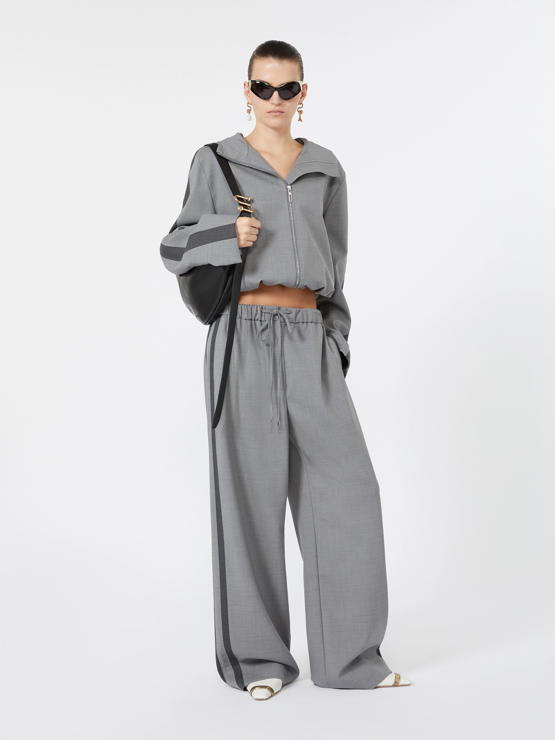 Pure wool bomber jacket - MEDIUM GREY - Sportmax