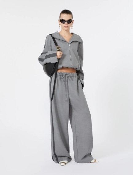 Pure wool bomber jacket - MEDIUM GREY - Sportmax - 1