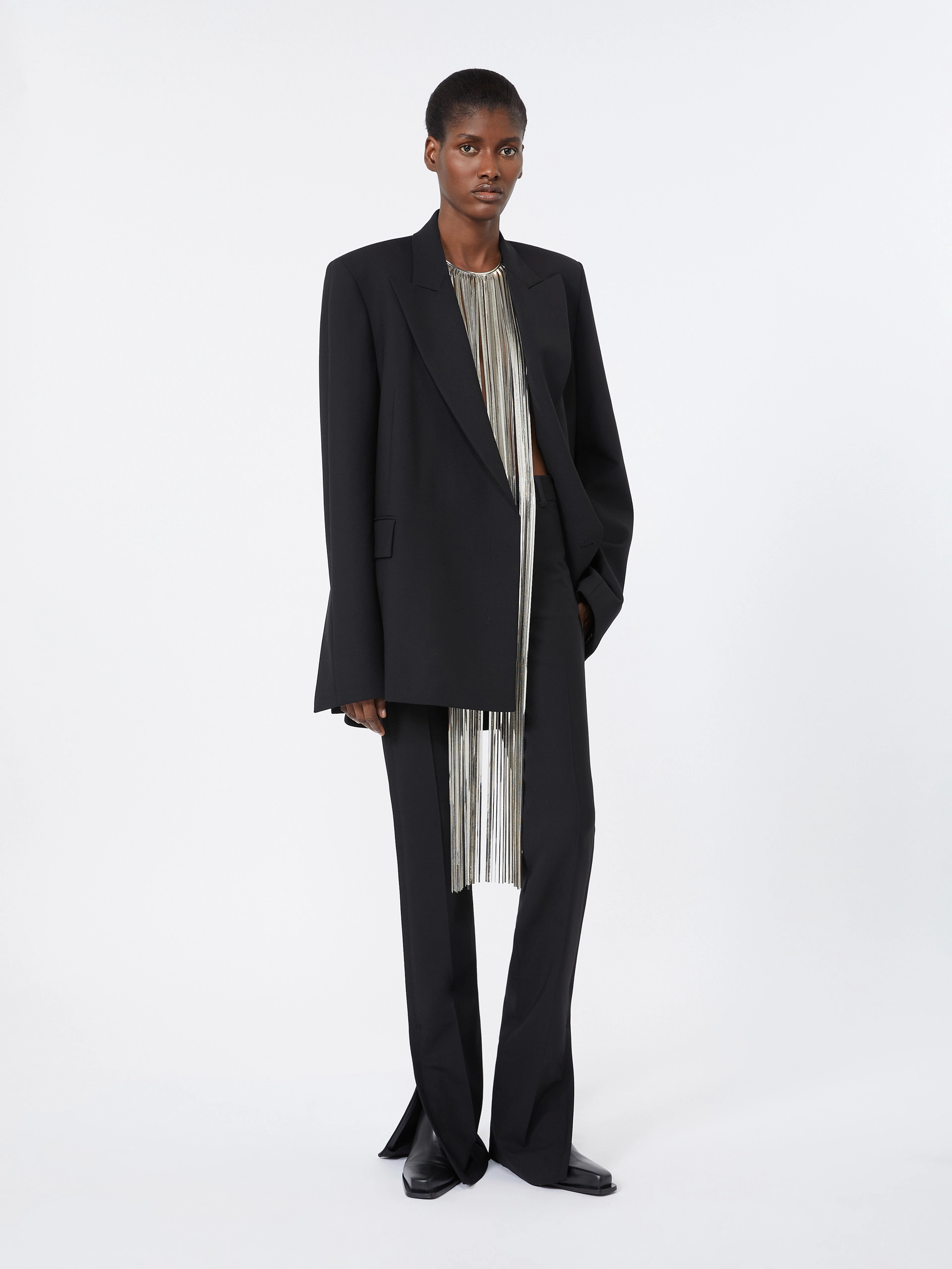 Technical wool tailored blazer - BLACK - Sportmax